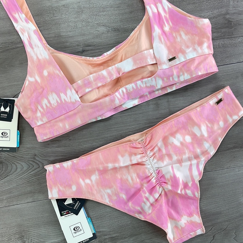 ☀️RIP CURL☀️ CLASSIC SURF CROP CLASSIC SURF CHEEKY PANT BIKINI SET - Picture 11 of 15